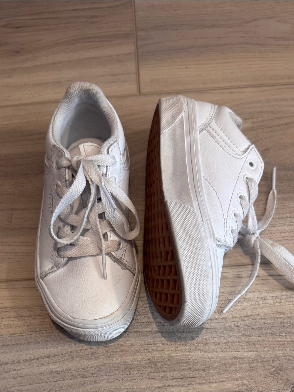 Vans Kids White Low-Top Lace-Up Sneakers